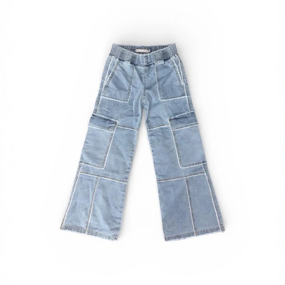 169. Tractr Kids Blue Patchwork Jeans Size 8 Girls
